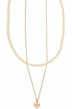 Tory Burch GOLD Pearl necklace