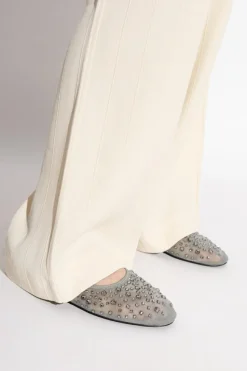 Tory Burch GREY Ballet flats with shimmering crystals