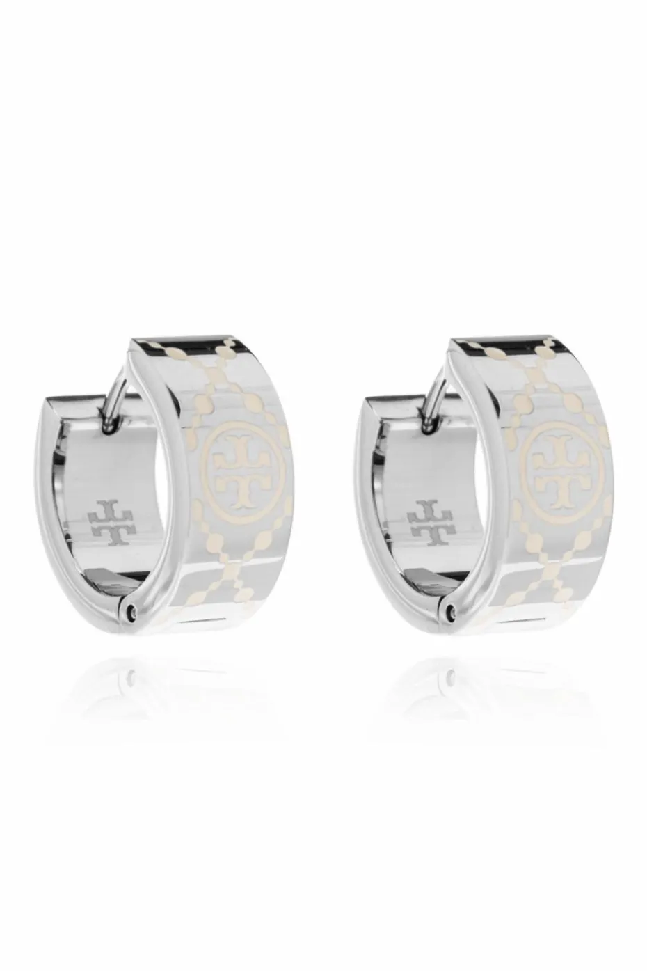 Tory Burch SILVER Earrings with logo
