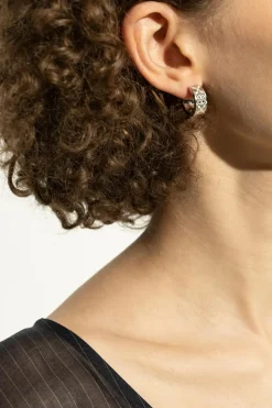 Tory Burch SILVER Earrings with logo