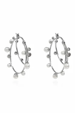 Tory Burch SILVER Earrings with glass pearl