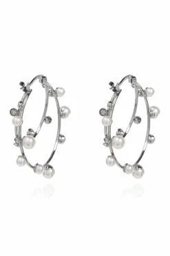 Tory Burch SILVER Earrings with glass pearl
