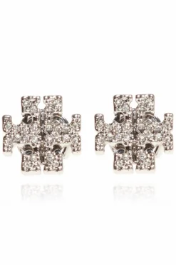 Tory Burch SILVER Earrings with logo