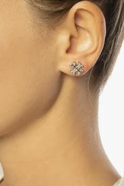 Tory Burch SILVER Earrings with logo