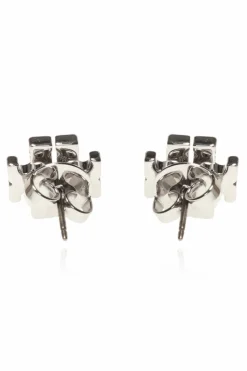 Tory Burch SILVER Earrings with logo