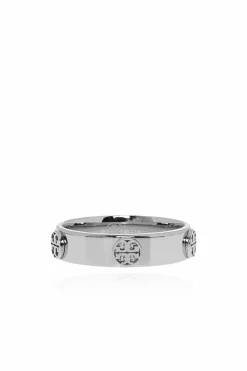 Tory Burch SILVER Logo-embossed ring