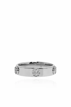 Tory Burch SILVER Logo-embossed ring