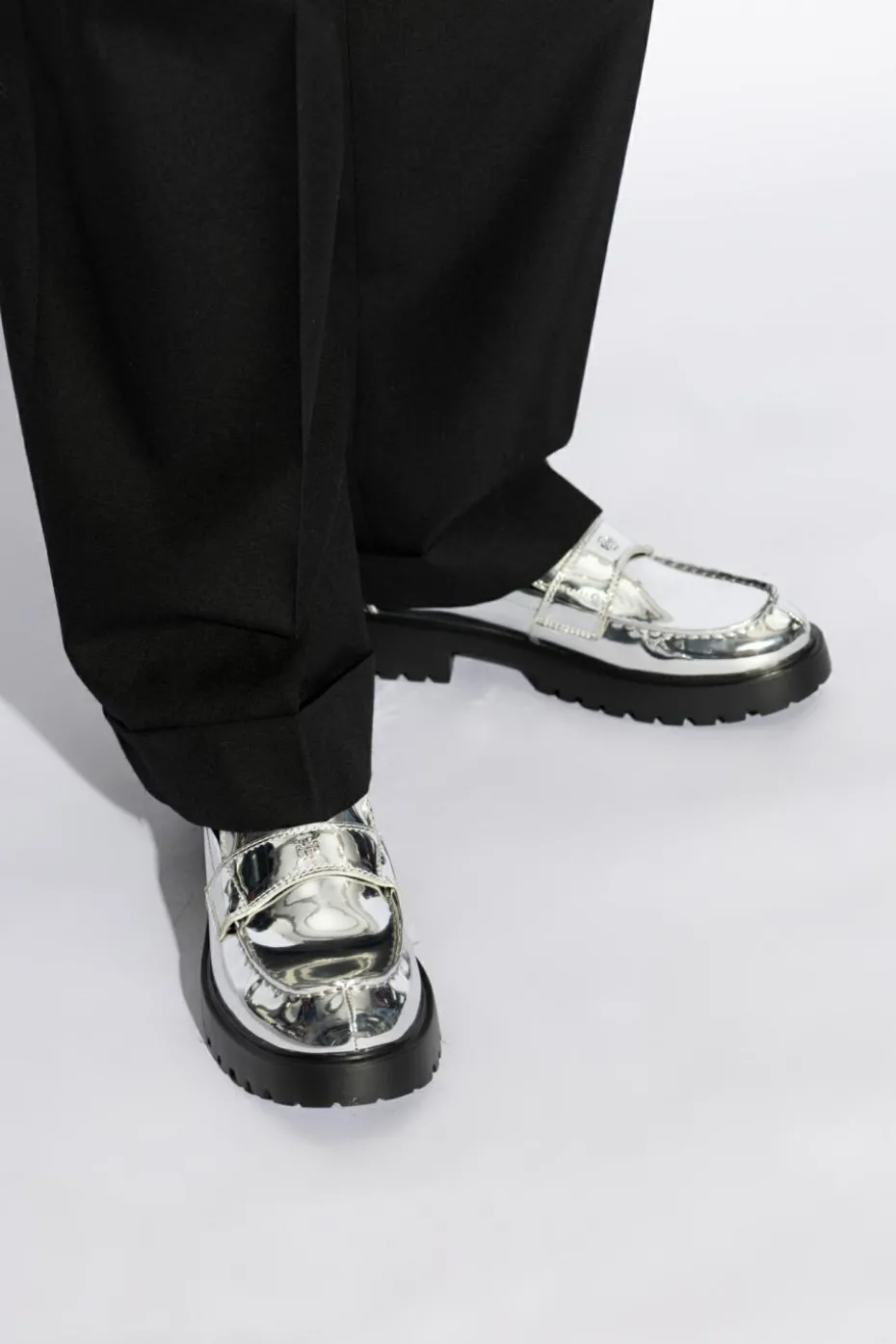 Tory Burch SILVER Lug loafers shoes