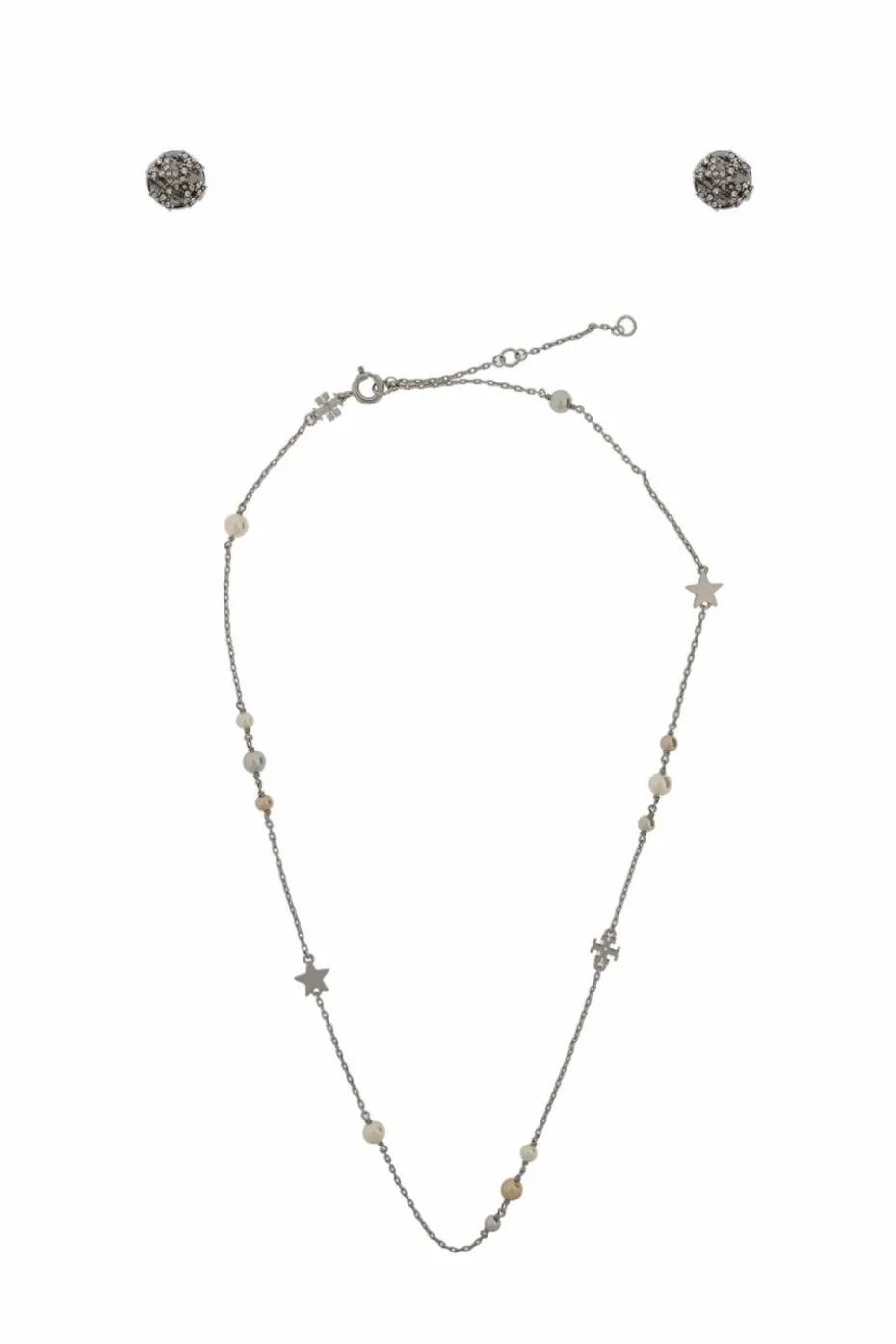 Tory Burch SILVER Set: earrings and necklace