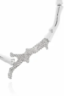 Tory Burch SILVER Short necklace with shimmering crystals