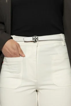 Tory Burch WHITE Double-sided belt