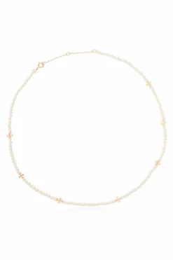 Tory Burch WHITE Logo necklace