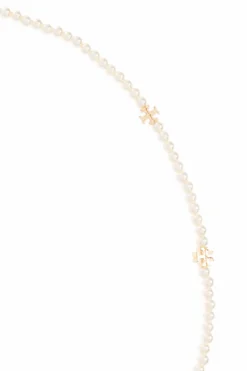 Tory Burch WHITE Logo necklace