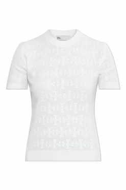 Tory Burch WHITE Top with a round neckline