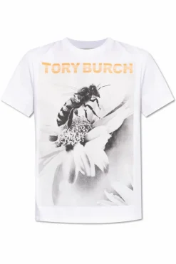 Tory Burch WHITE T-shirt with colorful print