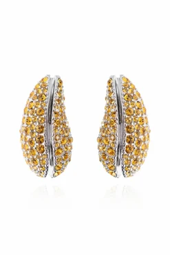 Tory Burch YELLOW Earrings with shimmering crystals