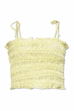 Tory Burch YELLOW Ruched Strap Top