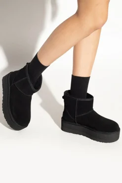 UGG BLACK ‘Classic Ultra Mini Platform’ snow boots