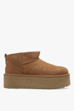 UGG BROWN ‘Classic Ultra Mini Platform’ snow boots