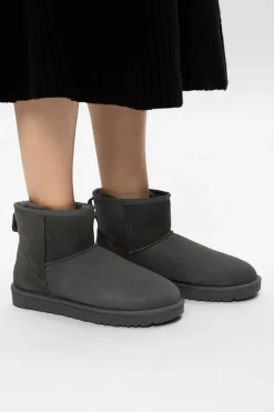 UGG GREY 'W Classic Mini II' suede snow boots