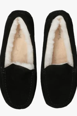 UGG Kids BLACK ‘Ascot’ suede loafers