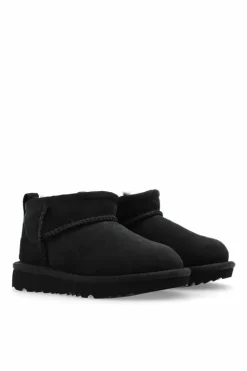 UGG Kids BLACK ‘Classic Ultra Mini’ snow boots