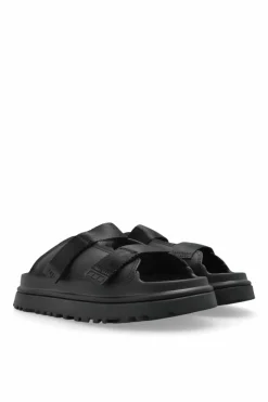 UGG Kids BLACK `GOLDENGLOW` flip-flops