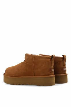 UGG Kids BROWN ‘K Classic Ultra Mini Platform’ snow boots