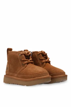 UGG Kids BROWN ‘Neumel II’ lace-up ankle boots