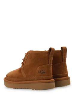 UGG Kids BROWN ‘Neumel II’ lace-up ankle boots