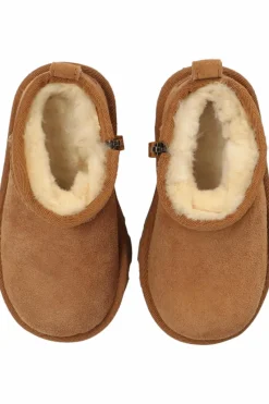 UGG Kids BROWN ‘T Classic Ultra Mini’ snow boots