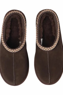 UGG Kids BROWN ‘Tasman II’ suede slides
