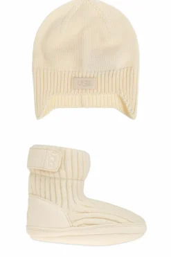 UGG Kids cream Infant Set Skylar And UGG Beanie