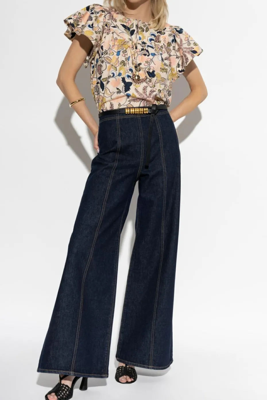 Ulla Johnson NAVY BLUE Jeans "Noella"