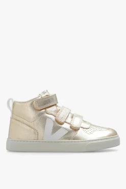 Veja Kids GOLD ‘V-10’ leather sneakers