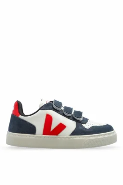 Veja Kids NAVY BLUE Sneakers SMALL V-10 CHROMEFREE LEATHER