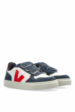 Veja Kids NAVY BLUE Sneakers SMALL V-10 CHROMEFREE LEATHER