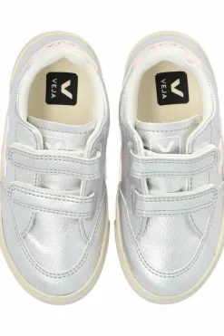 Veja Kids SILVER ‘V-12 Chromefree Leather’ Sports Shoes