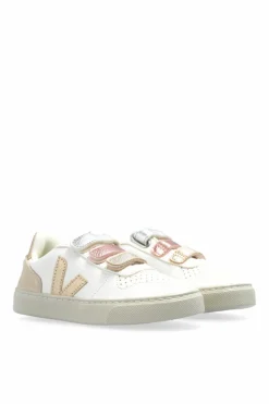 Veja Kids WHITE Sneakers SMALL V-10 CHROMEFREE LEATHER