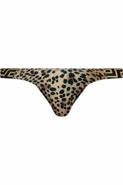 Versace beige Animal print bikini bottom