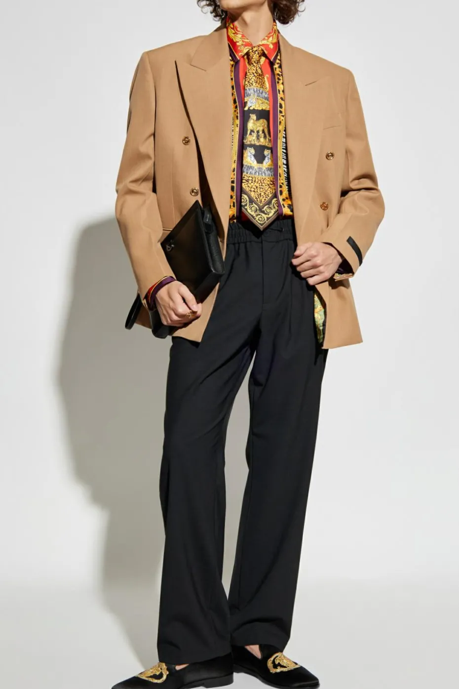Versace beige Double-breasted blazer