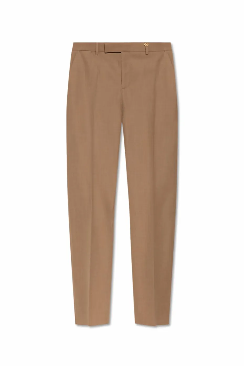 Versace beige Wool crease-front trousers