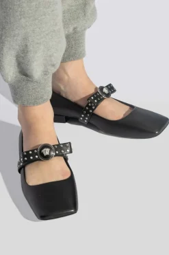 Versace BLACK Ballet flats with a bow