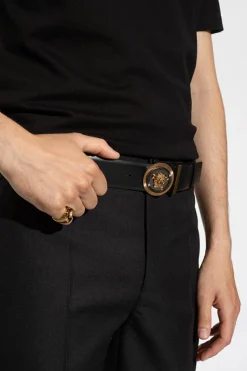Versace BLACK Belt with Medusa Biggie buckle