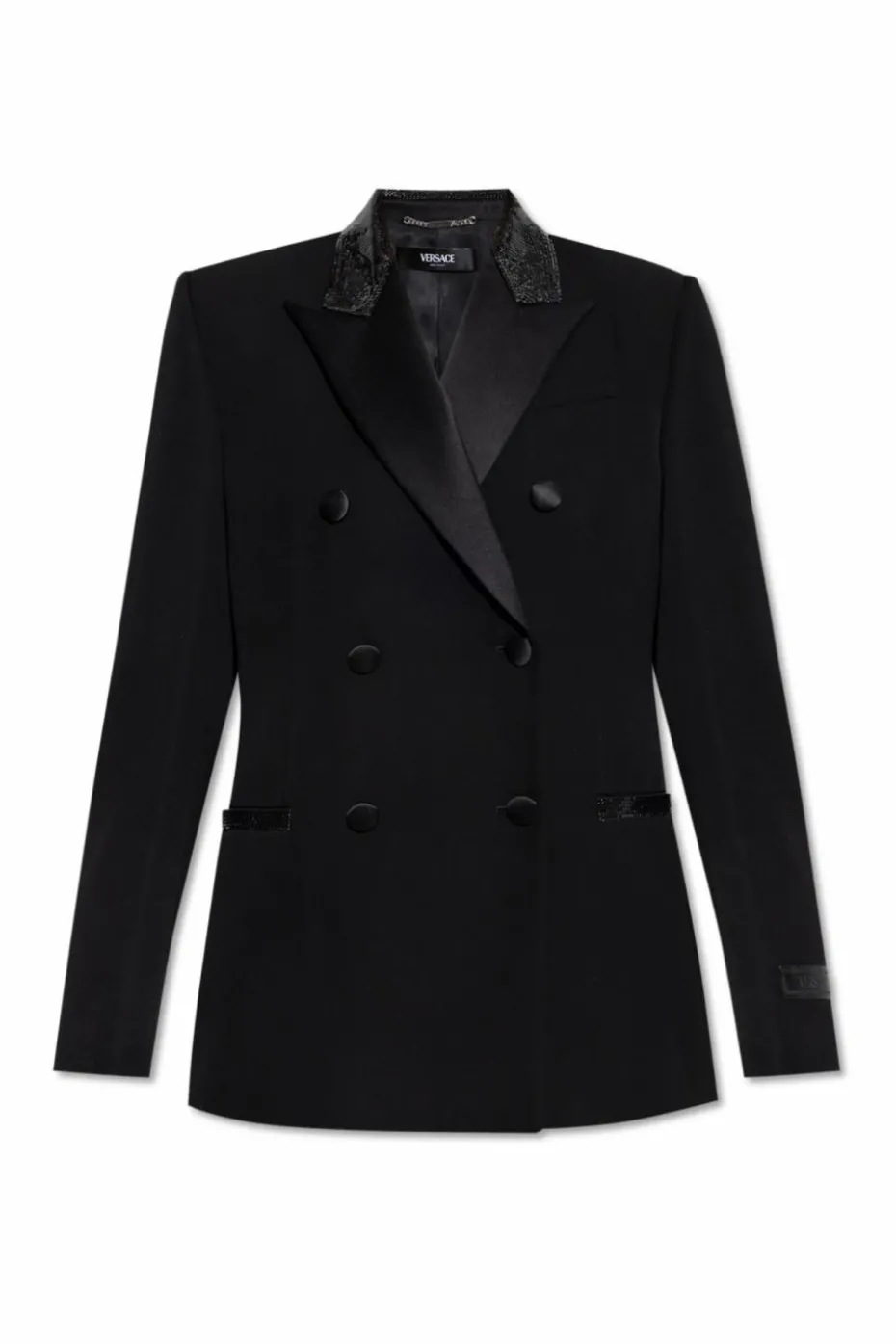 Versace BLACK Blazer with shimmering appliqués