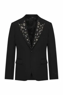 Versace BLACK Blazer with shimmering appliquƩs