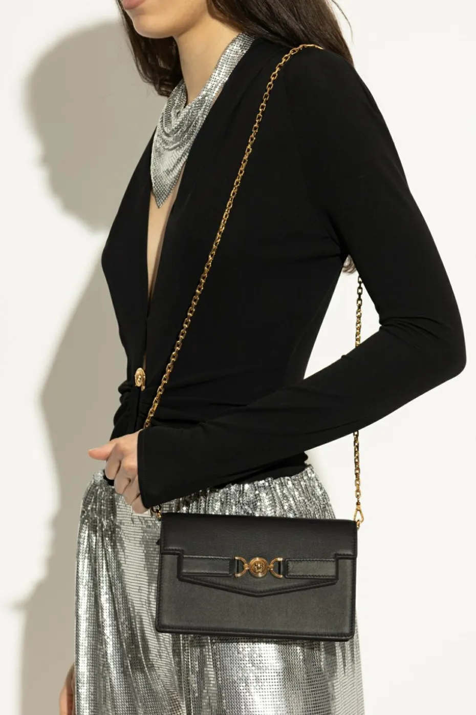 Versace BLACK Chain wallet