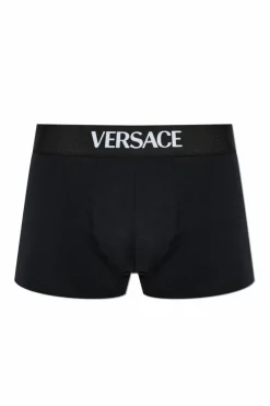 Versace BLACK Cotton boxers with logo