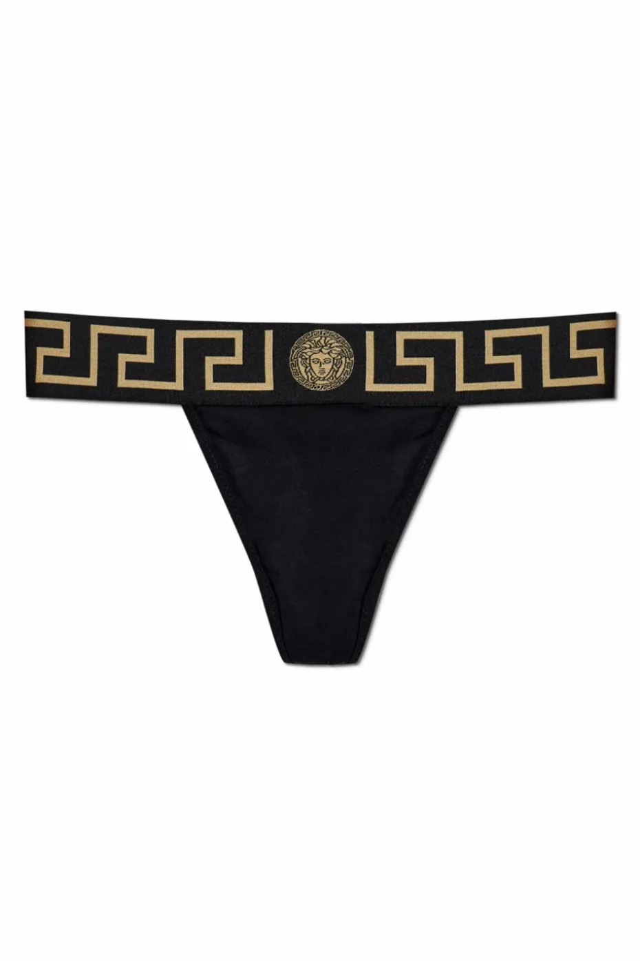Versace BLACK Cotton Thongs