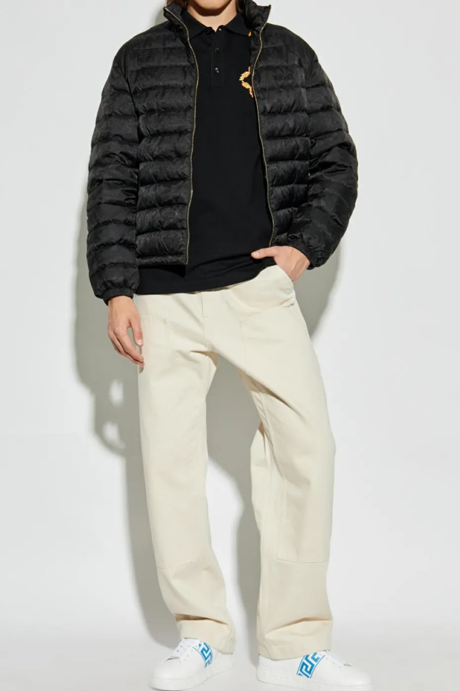 Versace BLACK Down jacket with stand-up collar
